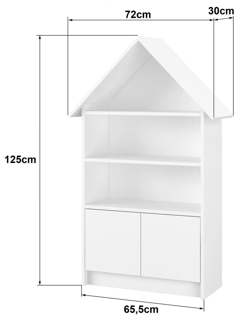 Detský domčekový úložný regál RUŽOVÁ BALETKA