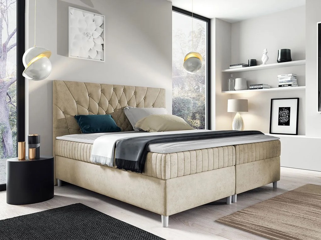 Kontinentálna posteľ Nilezi, Rozmer postele: 140x200, Dostupné poťahy: Manila 04