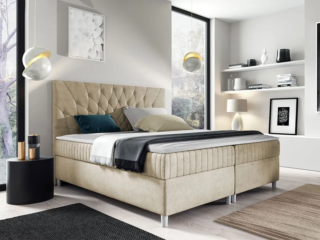 Kontinentálna posteľ Nilezi, Rozmer postele: 140x200, Dostupné poťahy: Manila 18