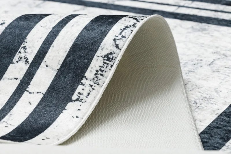 Dywany Łuszczów, Kusový koberec ANDRE Frame 1023, 160x220, biela, šedá, chodba / predsieň