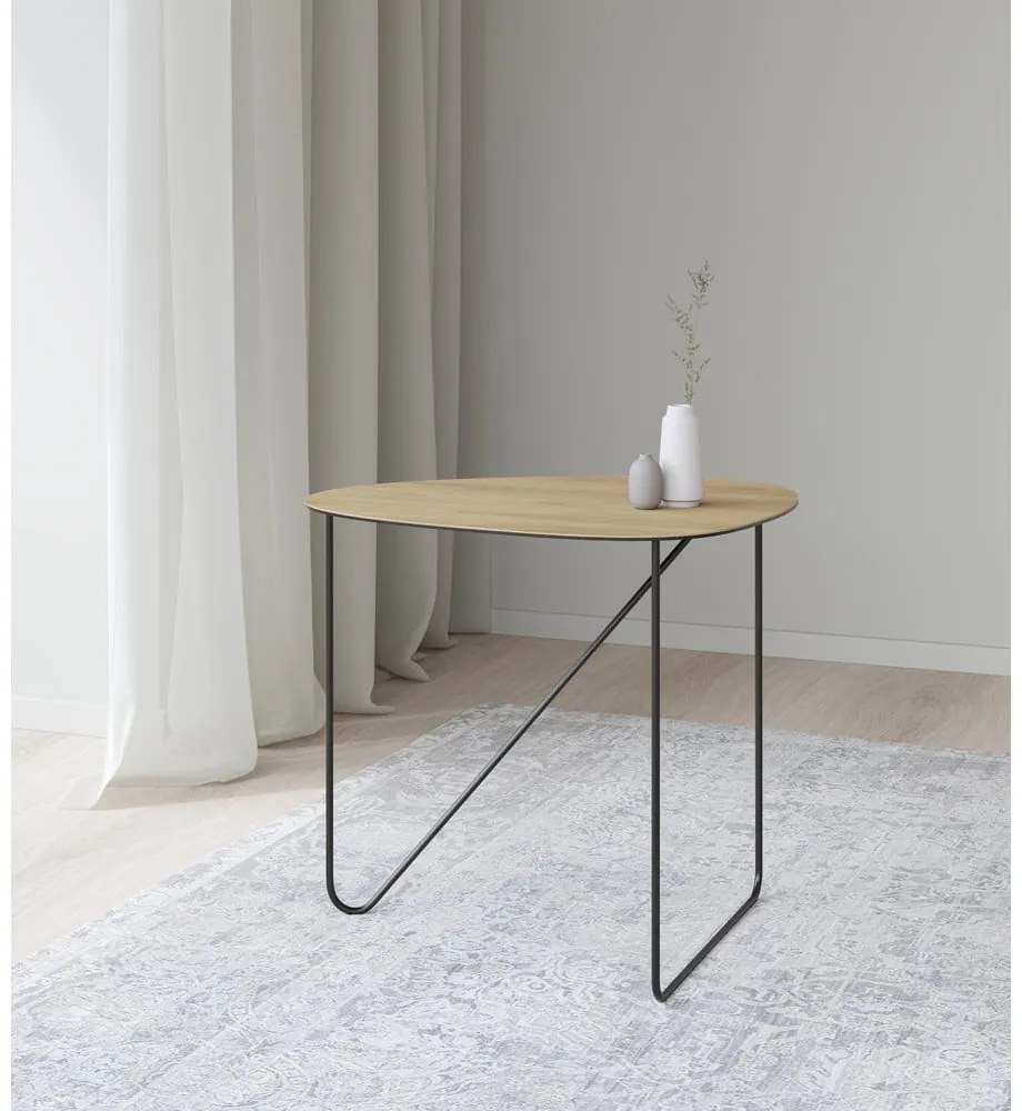 Kovový konferenčný stolík v prírodnej farbe 44x50 cm Curve L Wood – LIND DNA