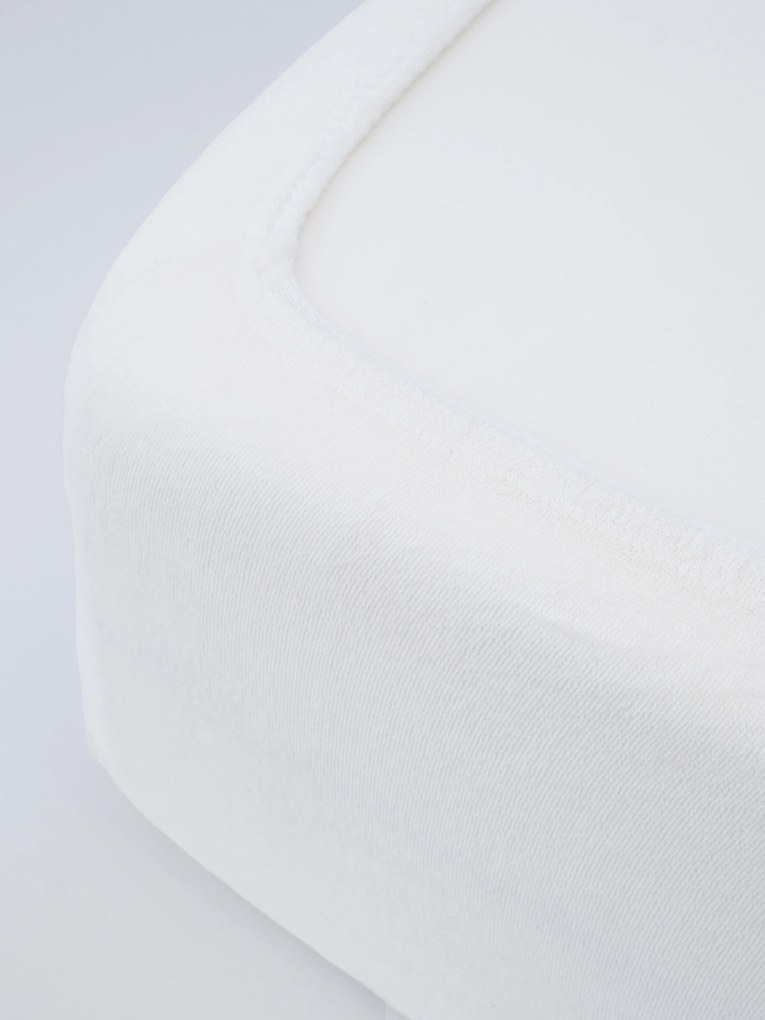 Froté plachta do postieľky 70 × 140 cm - biela