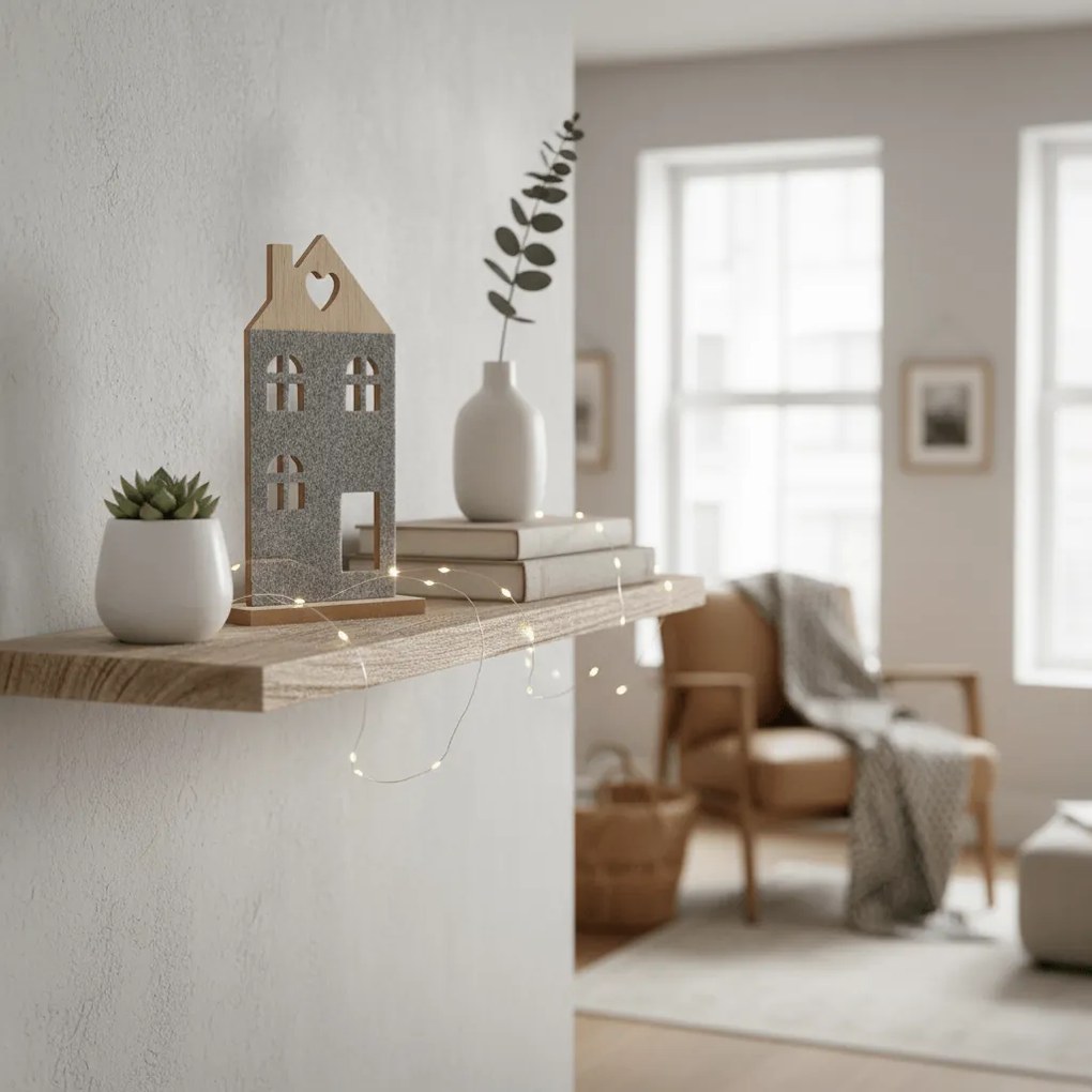 Drevený dekoratívny domček HEARTLY 21 cm