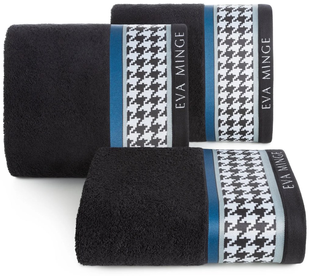 BAVLNENÝ UTERÁK EVA MINGE8 70X140 CM ČIERNA