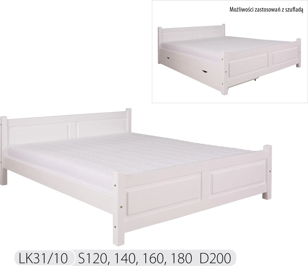 Drewmax Manželská posteľ - masív LK31/10 borovica Prevedenie: 120 x 200 cm