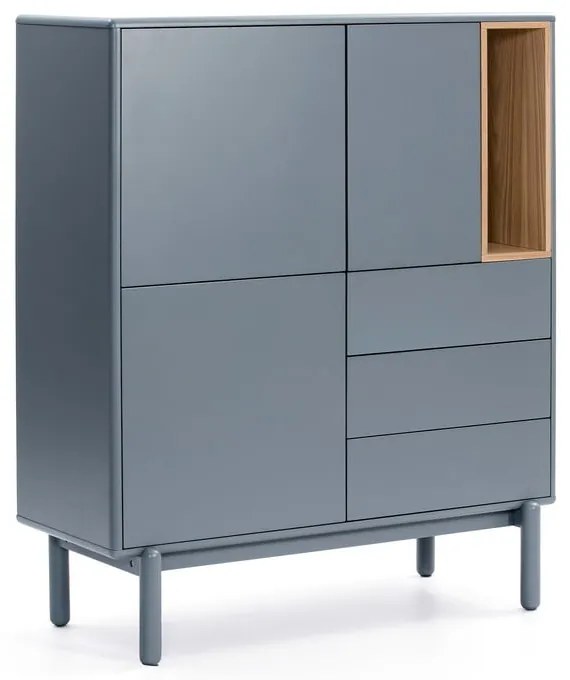 Modrá/sivá vysoká komoda 100x120 cm Corvo – Teulat