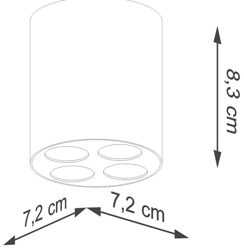 Stropné LED svietidlo Zoe, 4x LED 9w, 4000k, b