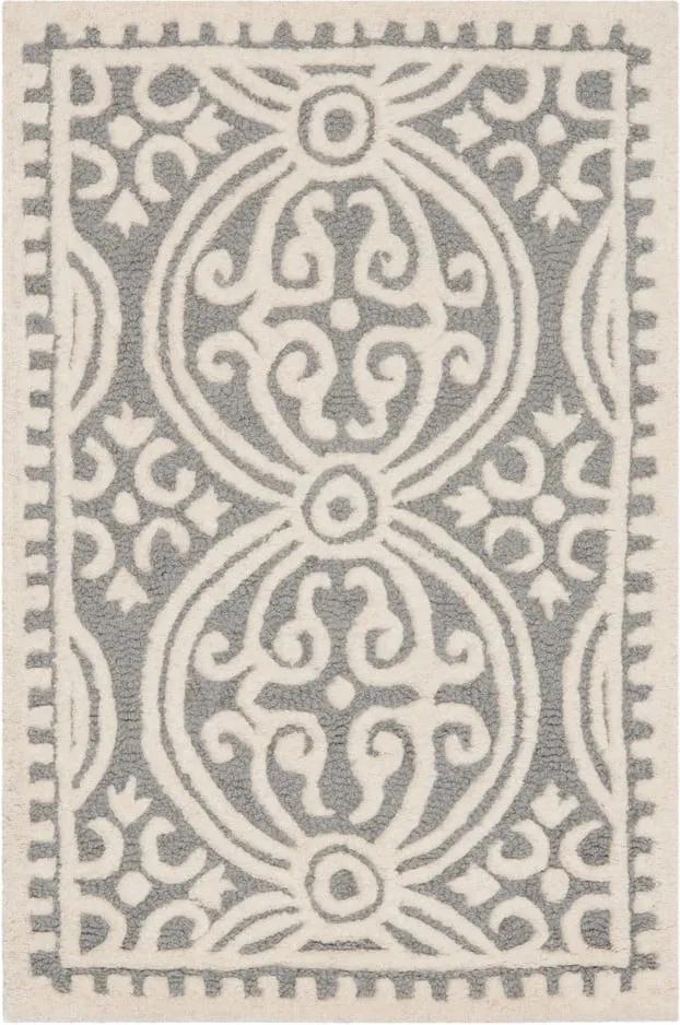 Sivý vlnený koberec Safavieh Marina, 91 × 152 cm