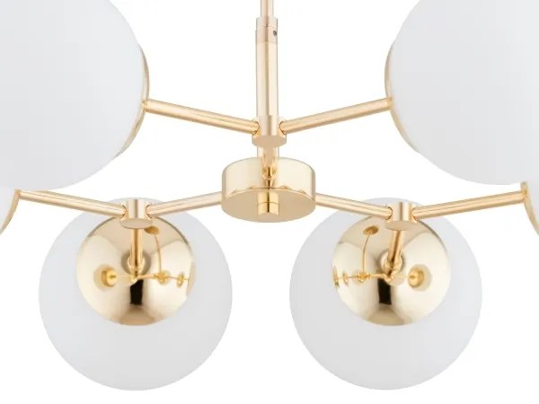 Luster na tyči FOTON  6xE14/40W/230V zlatá/biela