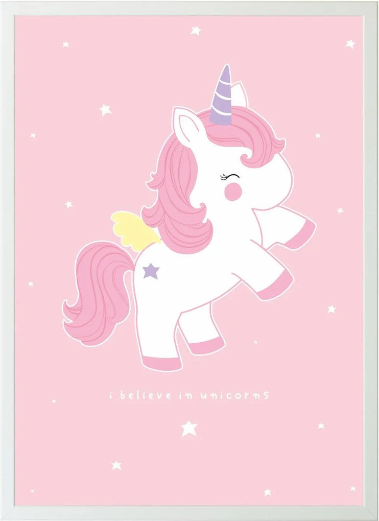A Little Lovely Company Detský plagát Baby Unicorn 50x70 cm