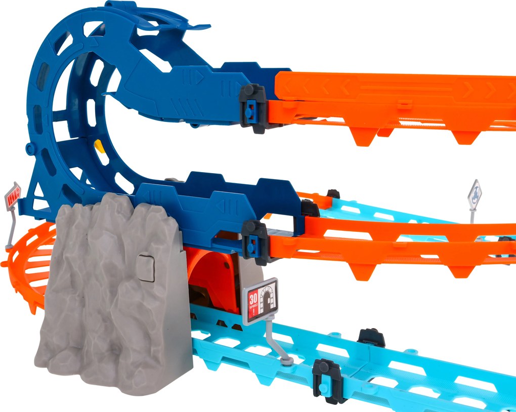 Ramiz Interaktívna pretekárska dráha s tunelom + obojstranné autíčko pre deti 3+ Zvuky Svetlá 80 el.