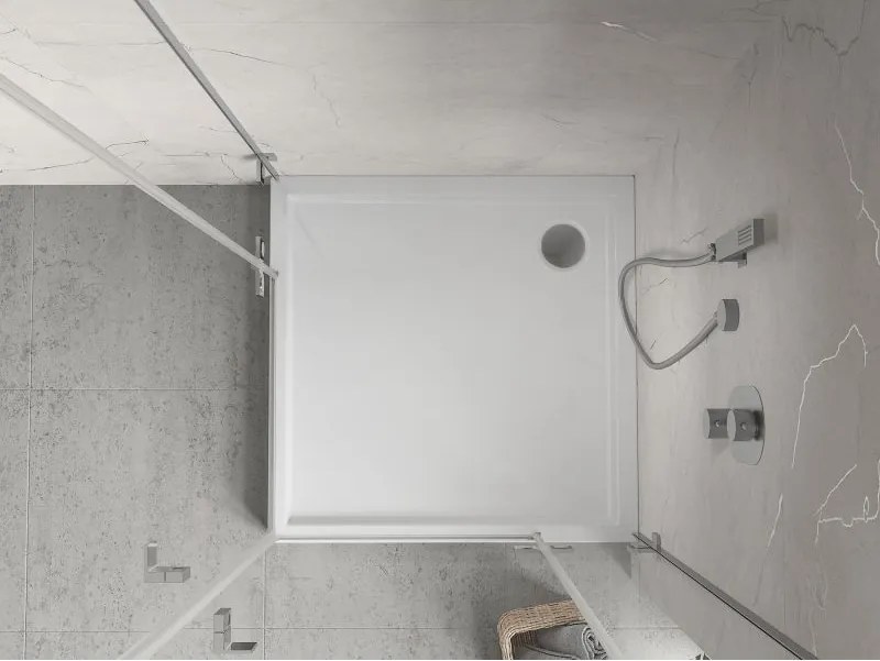 Mexen Flow+ sprchová vanička štvorcová 100 x 100 cm, biela lesklá, 46S101010H