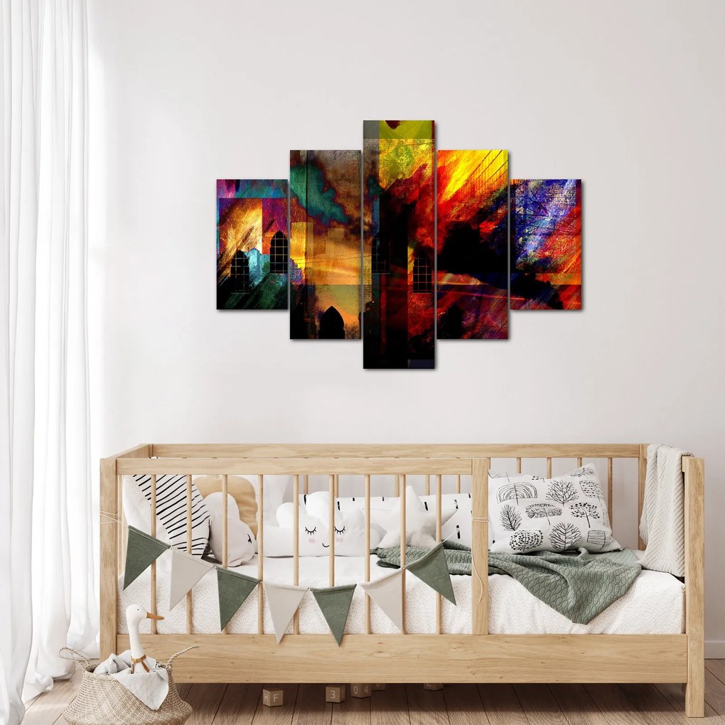 Obraz - Farebná abstrakcia mesta (150x105 cm)
