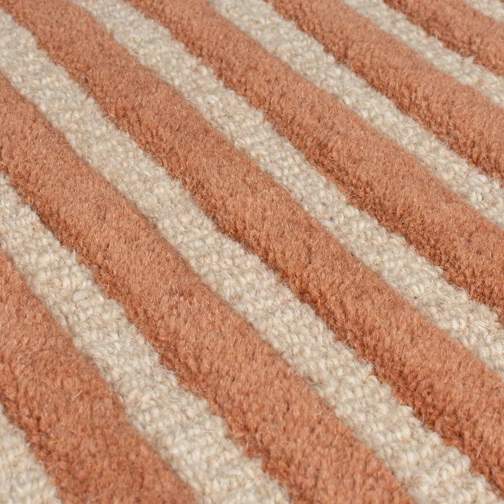 Ručne tkaný vlnený koberec v terakotovej farbe 120x180 cm Lozenge Terracotta – Flair Rugs