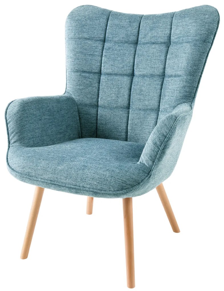Kreslo Scandinavia s taburetkou svetlomodrá