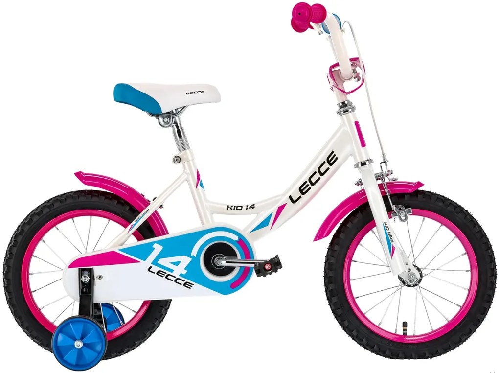 Fuzlu Detský bicykel LECCE bielo modro ružový 14" 10" 2023
