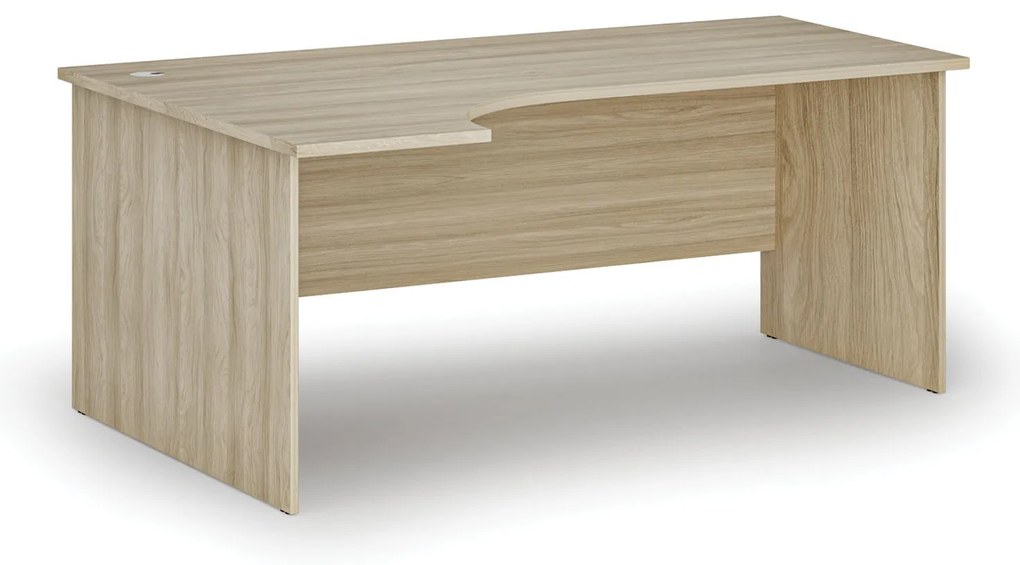 Rohový kancelársky písací stôl PRIMO WOOD, 180x120 cm, ľavý, dub prírodný