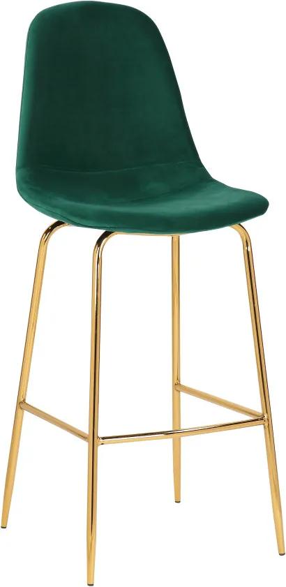 Barová stolička Sweden tmavozelená - zlatá