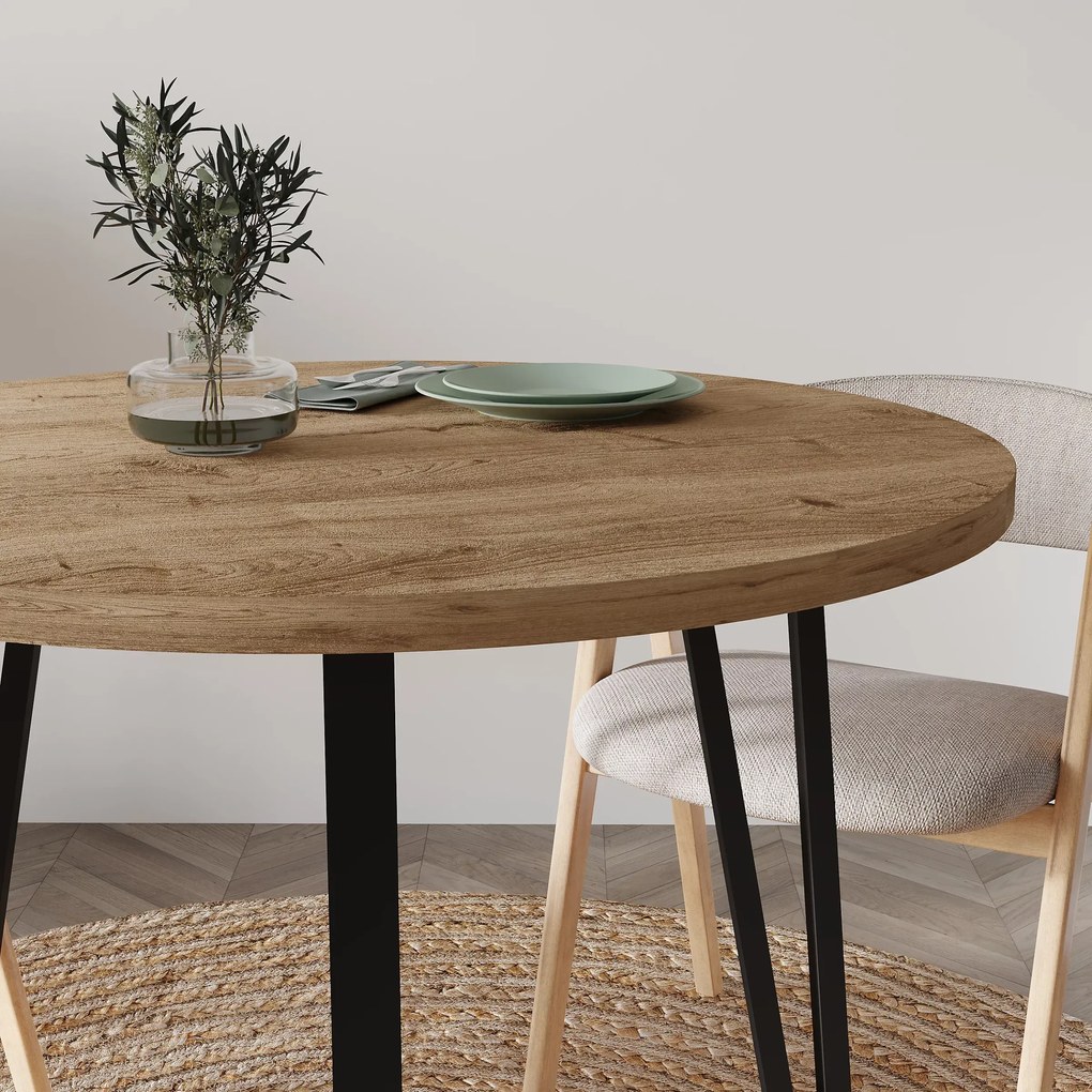 Okrúhly jedálenský stôl Houseland Xana 90 cm dub Castello medový