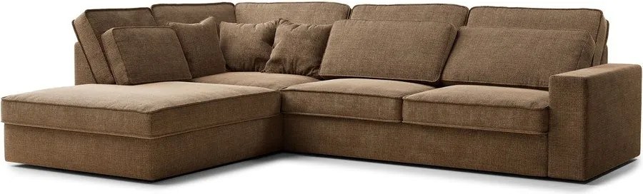 Svetlohnedá ženilková rohová pohovka (ľavý roh/do L) Kirou – Maison de Rêve