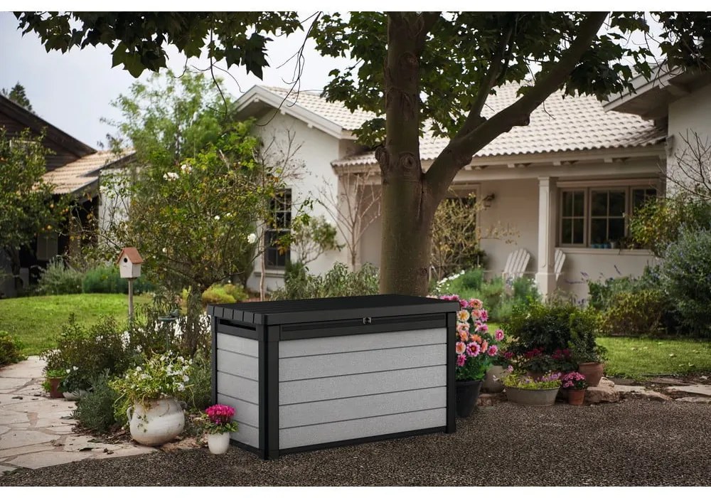 Sivý/hnedý záhradný úložný box Denali – Keter