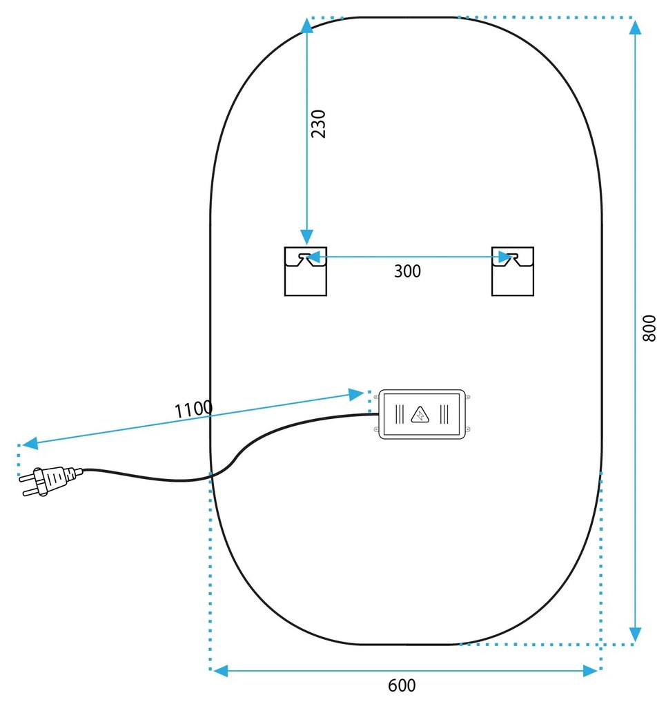 Tutumi Tutumi, LED oválne zrkadlo 80x60cm P10408 DDJ, HOM-02835