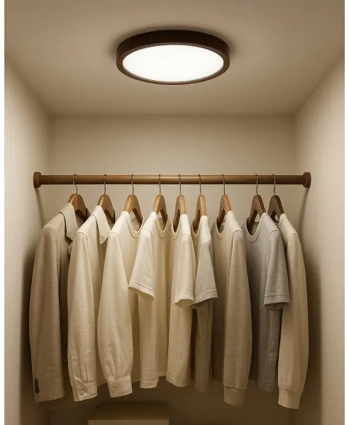 LED stropné svietidlo LED/18W/230V s prepínateľnou teplotou svetla 3000/4000/6500K, priemer 23 cm, hnedé