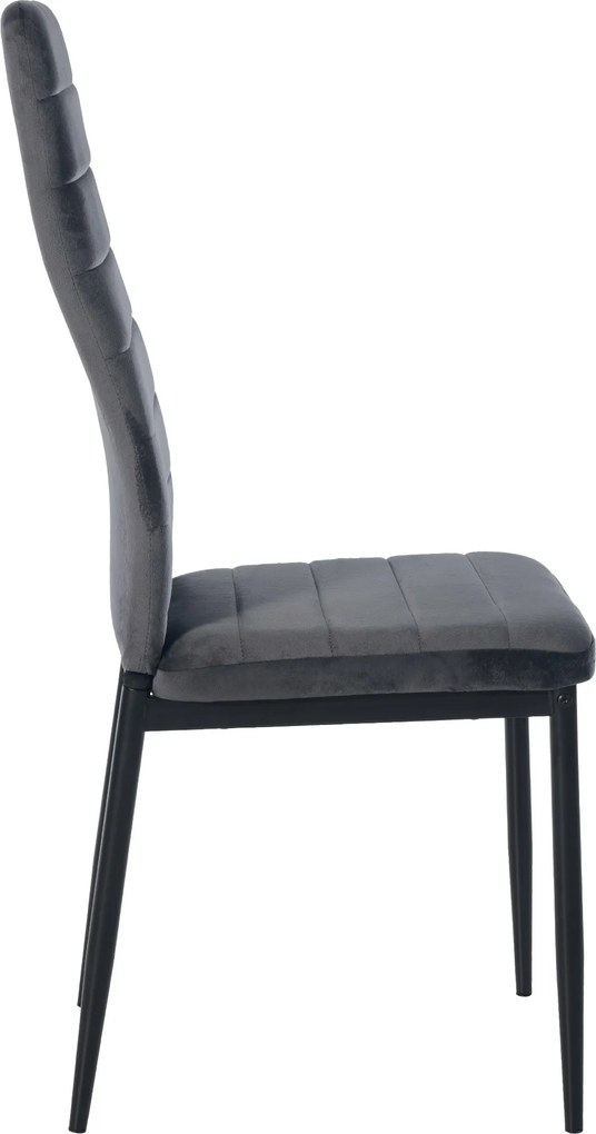 Jedálenská stolička Mayfair - zamat - Sivá