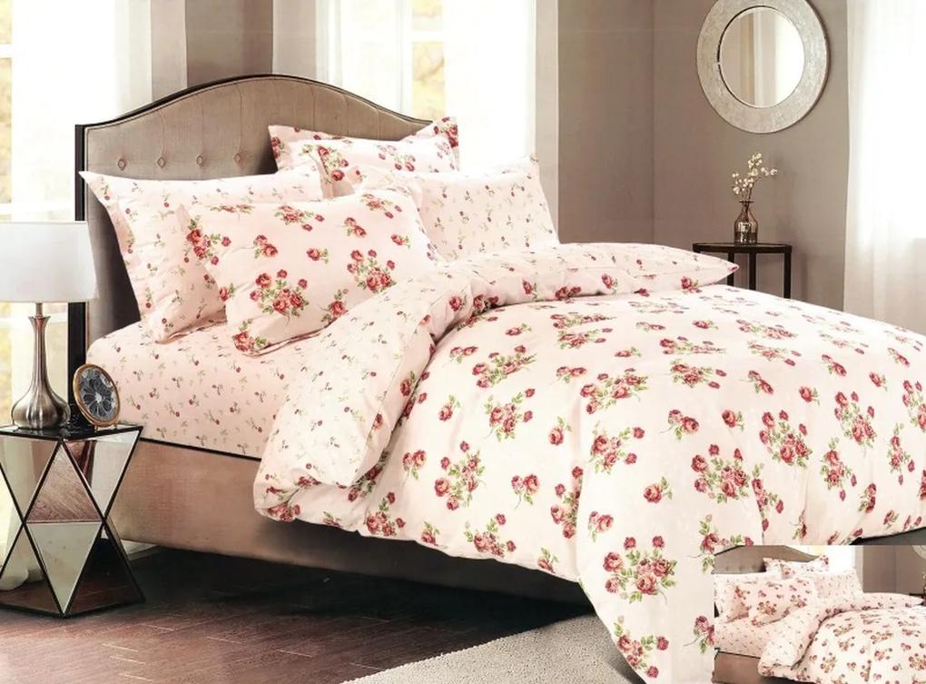DomTextilu Vintage svetlo ružové bavlnené posteľné obliečky 3 časti: 1ks 160 cmx200 + 2ks 70 cmx80 Ružová 34523-166353