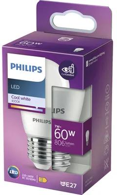 LED žiarovka Philips E27 7W/60W 806lm 4000K matná