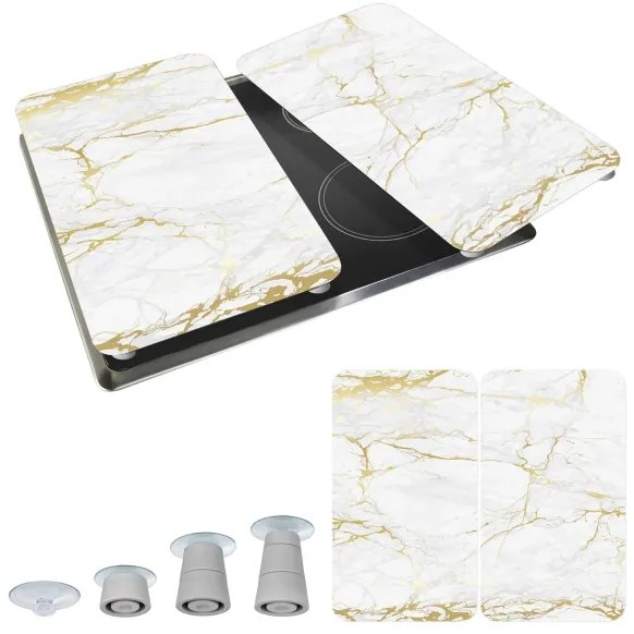 WENKO 53901100 - Kryt na sporák 30x52 cm biely/šedý/priehľadný