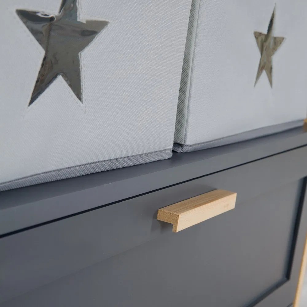 Antracitová nízka detská komoda 87x75 cm Berlin – Roba