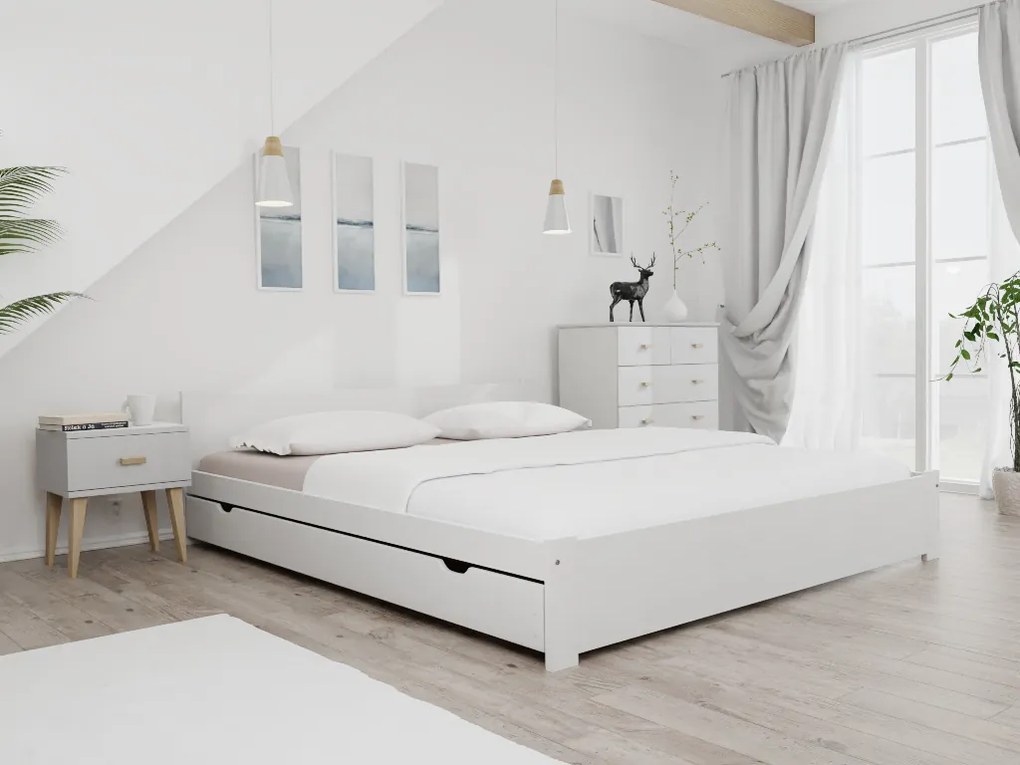 Posteľ IKAROS 180 x 200 cm, biela Rošt: Bez roštu, Matrac: Matrac COCO MAXI 20 cm