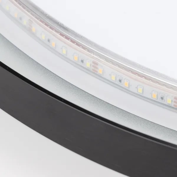 Brilagi - LED kúpeľňové zrkadlo ASTI LED/19W/230V 60 cm čierna IP44 CRI 90 stmievateľné + CCT