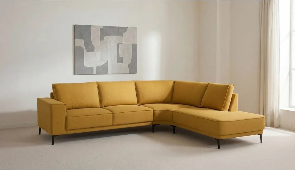 Rohová pohovka v horčicovej farbe (pravý roh) Copenhagen – Scandic