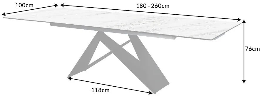 Jedálenský stôl Prometheus 180-260cm mramor
