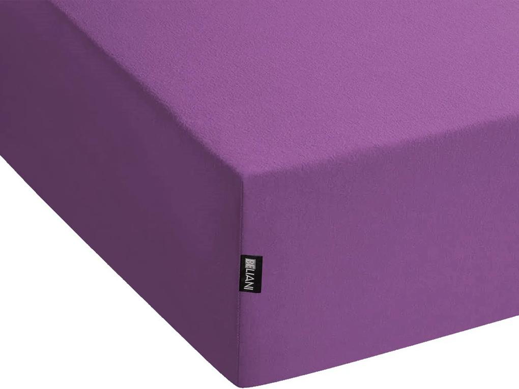 Bavlnená posteľná plachta 160 x 200 cm fialová JANBU Beliani