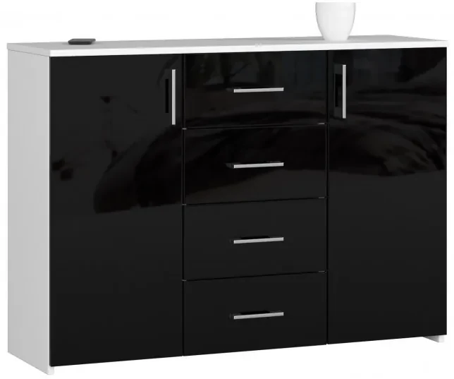Komoda K45 čierna lesk