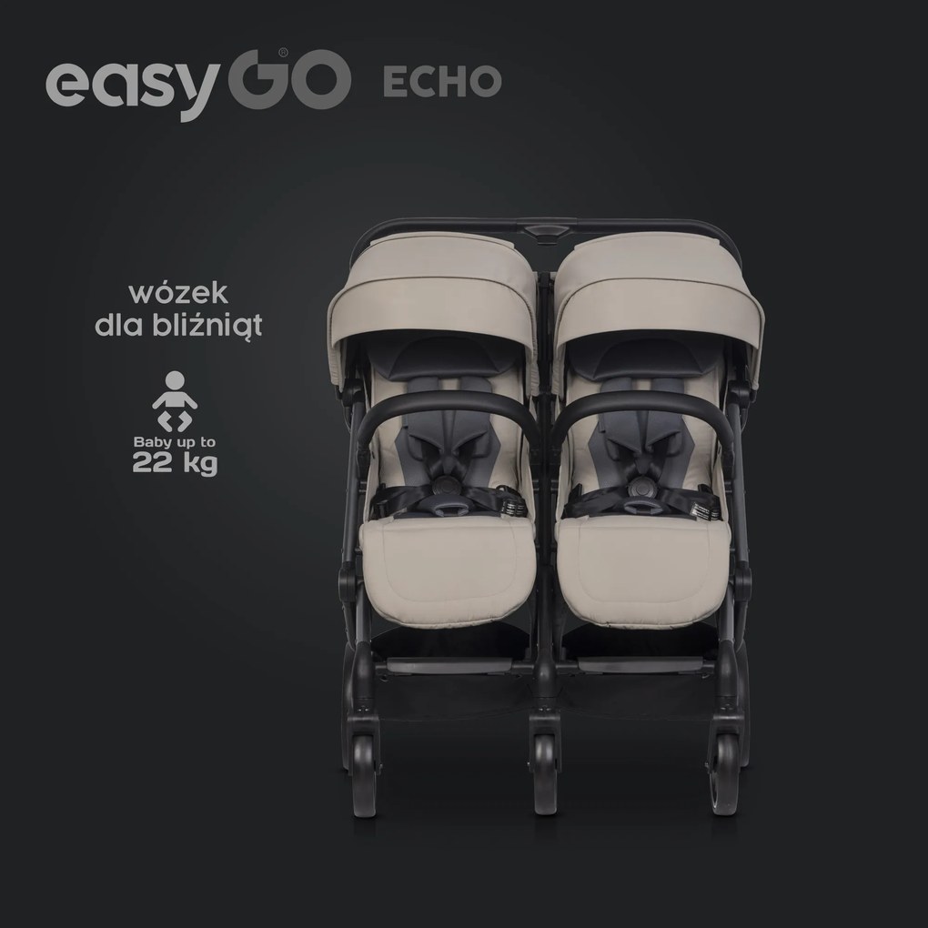 Súrodenecký kočík EasyGo Echo Savana Beige