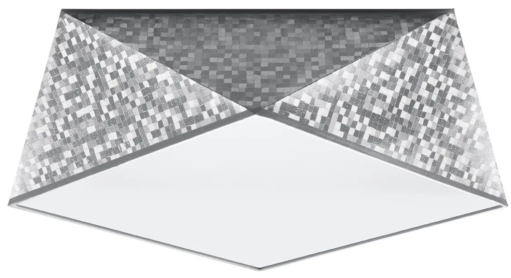 Stropné svietidlo Hexa, 1x sivé plastové tienidlo, (biely plast), (35 cm)