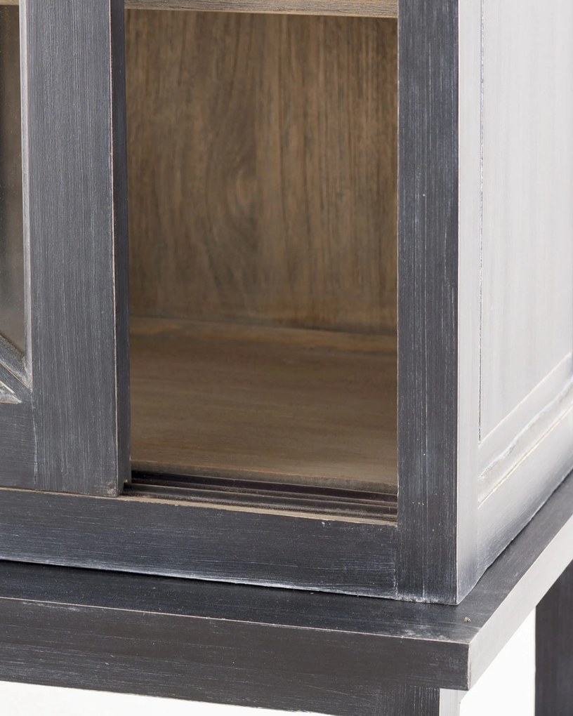 Kredenc Rimir 160 x 50 x 220 old black &amp; natural