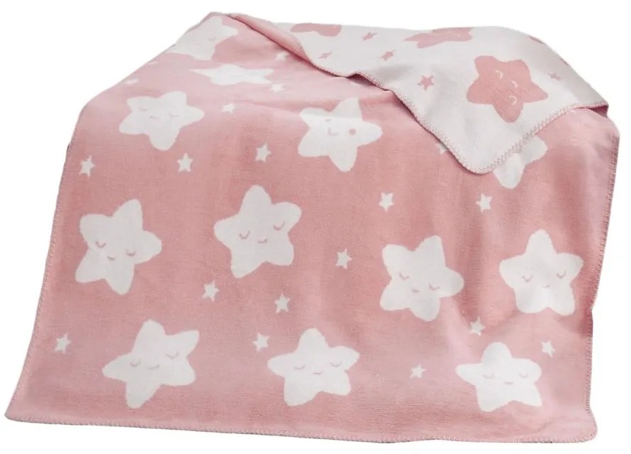 Ružová fleecová detská deka 100x120 cm Star – Mijolnir