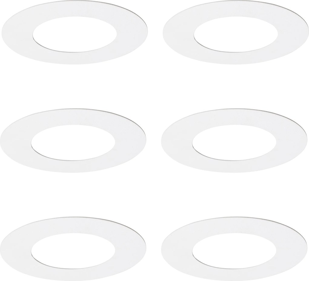 Sada 6 bielych dištančných krúžkov pre zapustené bodové svetlá 7,5 - 13 cm - Spacer