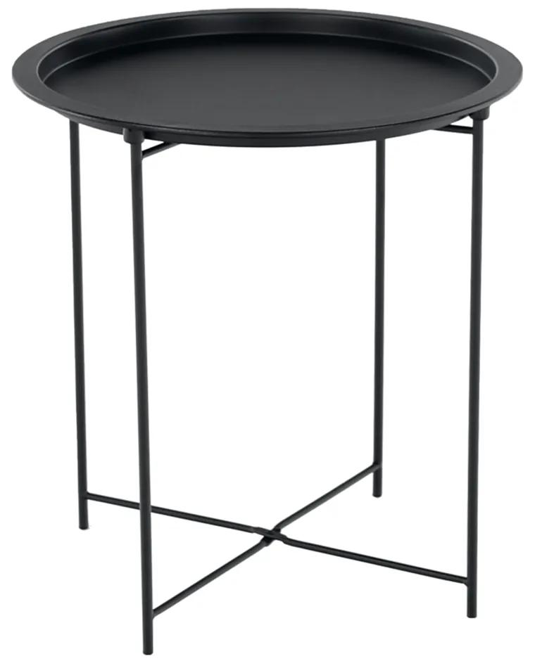 Čierny príručný stolík RENDER s odnímateľným podnosom