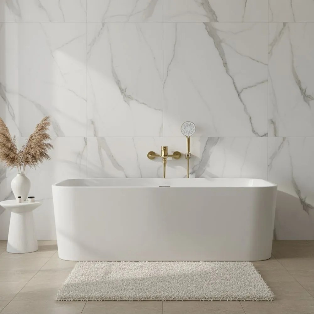 Rea Drop, vaňová batéria s ručnou sprchovou súpravou, 150 mm, zlatá matná, REA-B6399