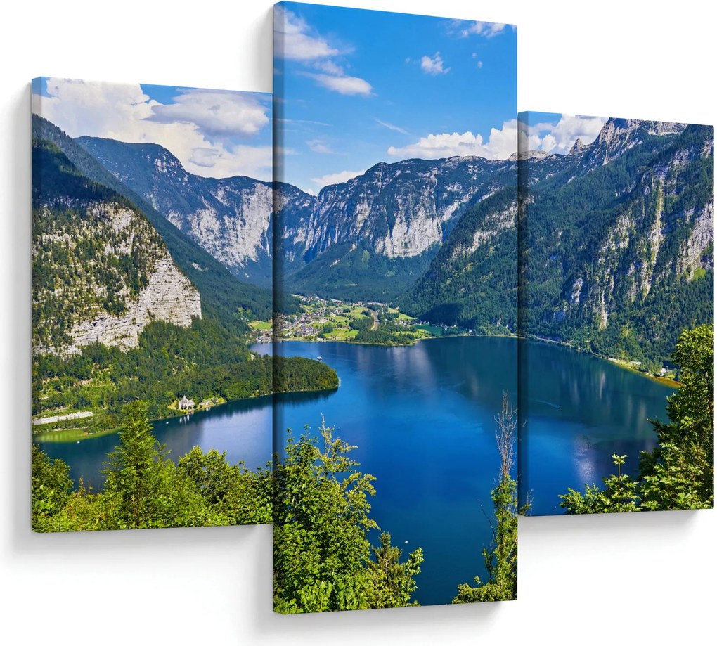 Obraz - Halštatské jazero, Hallstatt, Rakúsko (90x60 cm)