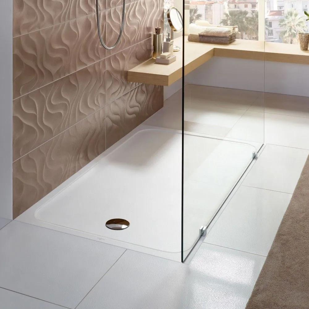 VILLEROY &amp; BOCH Lifetime Plus obdĺžniková sprchová vanička z keramiky, na podlahu/do roviny s podlahou, protišmyk (B), 800 x 1000 x 35 mm, biela alpská, 6223J301
