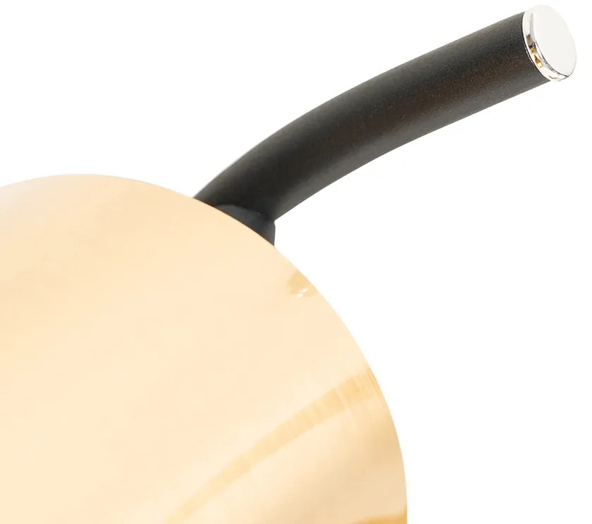 Moderné stropné svietidlo čierne a zlaté 3-svetlo - Lofty