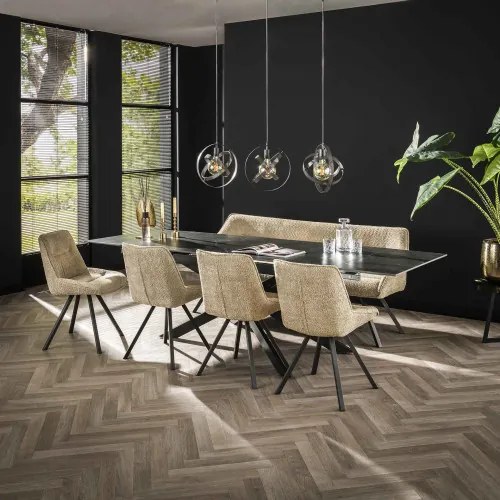 Rozkladací jedálenský stôl 45-31 180/260x90cm Ceramic Natural Black - Komfort-nábytok