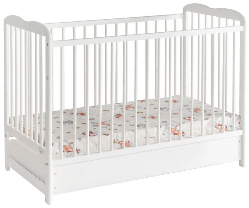 Postieľka Ala II Plus Zásuvka+Matrac Biely